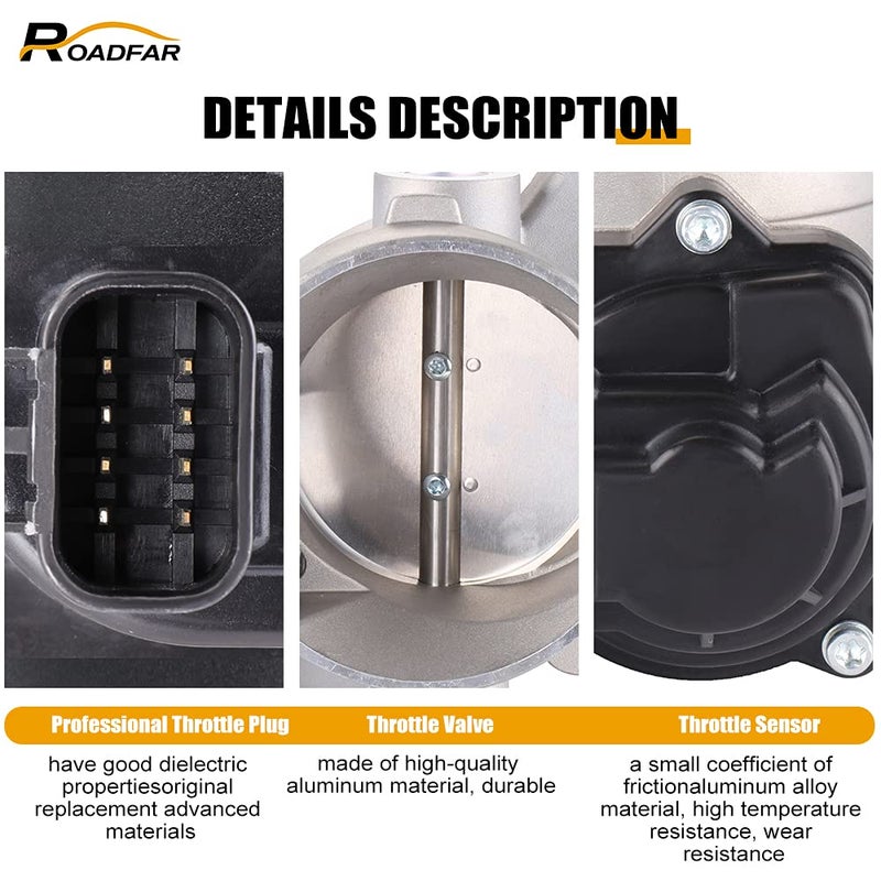 ROADFAR Fuel Injection Throttle Body 67-3000 12570800 S20006 for 2004 for Buick Rainier | 2003-2006 for Cadillac | 2003-2007 for Chevrolet | 2003-2007 for GMC | 2003-2007 for Hummer H2 - Image 2